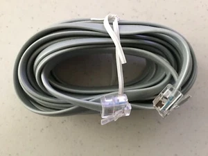 Modułowy przewód telefoniczny 15' (6P / 6C, RJ12), wytrzymały srebrny / szary - Zdjęcie 1 z 3