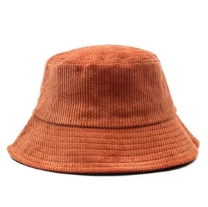 Corduroy Bucket Hat Rust Brown OS Adult 100% Cotton BRAND NEW - Picture 1 of 4