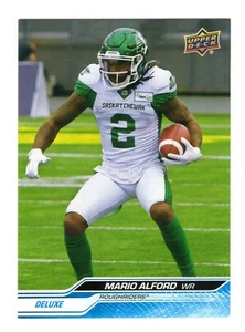 2024 UD CFL Mario Alford DELUXE #26 Saskatchewan Roughriders W. Virginia 039/250 - Picture 1 of 2