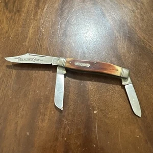 Schrade 8801 Premium Stockman Circa 1986 Bone Stag  - Picture 1 of 9