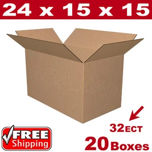 20 - 24x15x15 Cardboard Boxes Mailing Packing Shipping Box Corrugated Carton - Picture 1 of 1