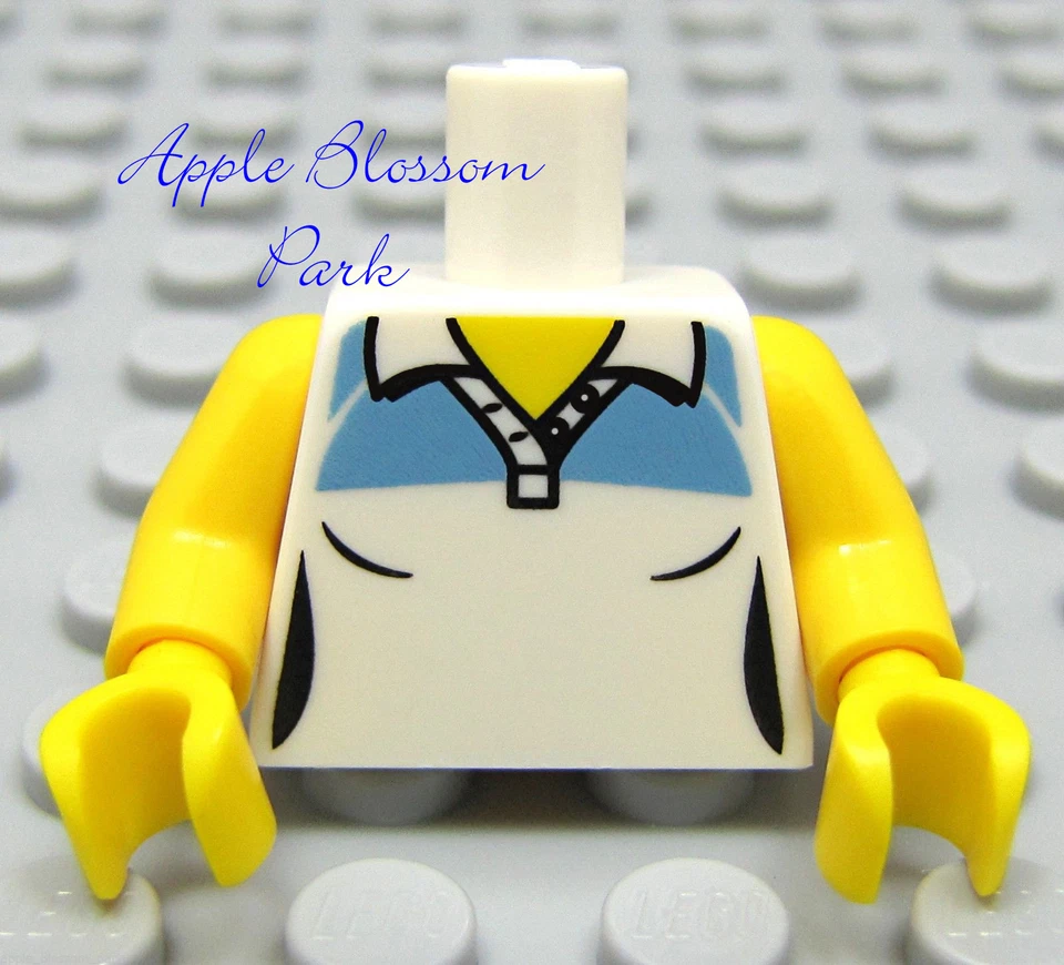NEW Lego Female MINIFIG TORSO White Light Blue Girl Tennis Button Tank Top Shirt - Image 1 of 1