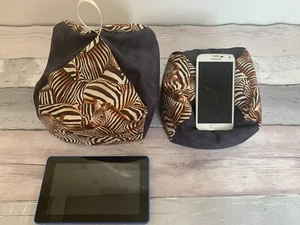 Zebra Phone Holder Cushion iPhone Stand Desk XL Mini Cell Phone Holder - Picture 1 of 10