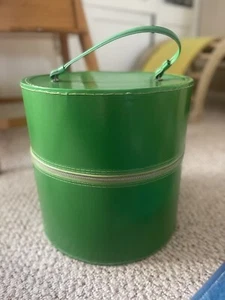 Hat/Wig Box, Zippered closure Green - Cylinder Shape - Picture 1 of 6