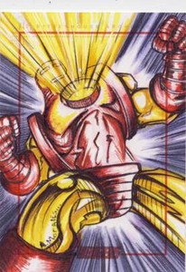 2012 Marvel Greatest Heroes Avengers sketch card Morales Iron Man
