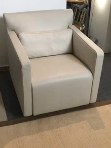 COR Sessel Quant Lounge mit Drehteller Leder Farbe Creme / Ausstellungsstück ! - Bild 1 von 5