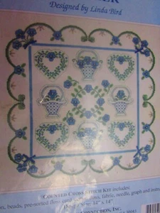 Pansy Bouquet Quilt Sampler Counted Cross Stitch Kit #K7-870 (Design Connection) - Picture 1 of 3