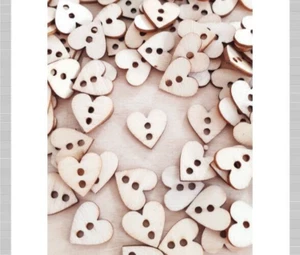 200 Kleine Herz Holzstreuteile Schmuckzubehör Bastelmaterial Geschenk Deko Natur - Bild 1 von 2