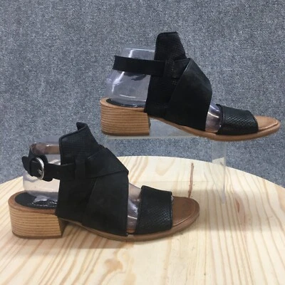 Miz Mooz Sandals Womens 41 Fiji Casual Heeled Buckle Slingback Black Leather - Image 1 of 4