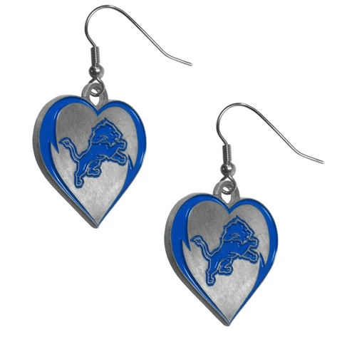 Detroit Lions NFL Heart Dangle Earrings FREE SHIP Cover