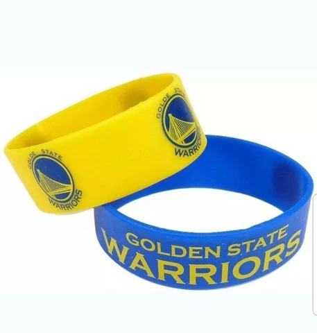 NBA Golden State Warriors Rubber Silicon Bracelet Wristband 2-Pack Cover