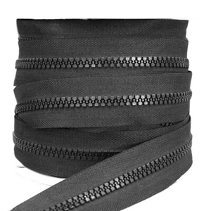 #10 Zipper Black Heavy Duty Chunky Teeth Sewing on Tent, Open End Zip 100cm - Picture 1 of 6