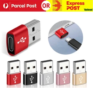 USB Type A Male to USB C Type C Female Charging Port Adapter Fast Converter Au - Picture 1 of 11