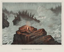 C. HALLBECK (1826-1897), Nyommelsaska in Lappland, um 1855, Farblithographie