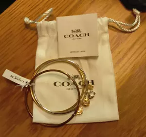 NWT COACH Horse and Carriage Bangle Set BRAND NEW CONDITION - Picture 1 of 8