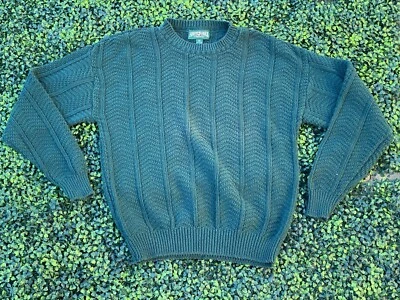 Suéter tejido con cable American Eagle vintage años 90 algodón talla XL verde bosque Y2k Foto 1 de 4