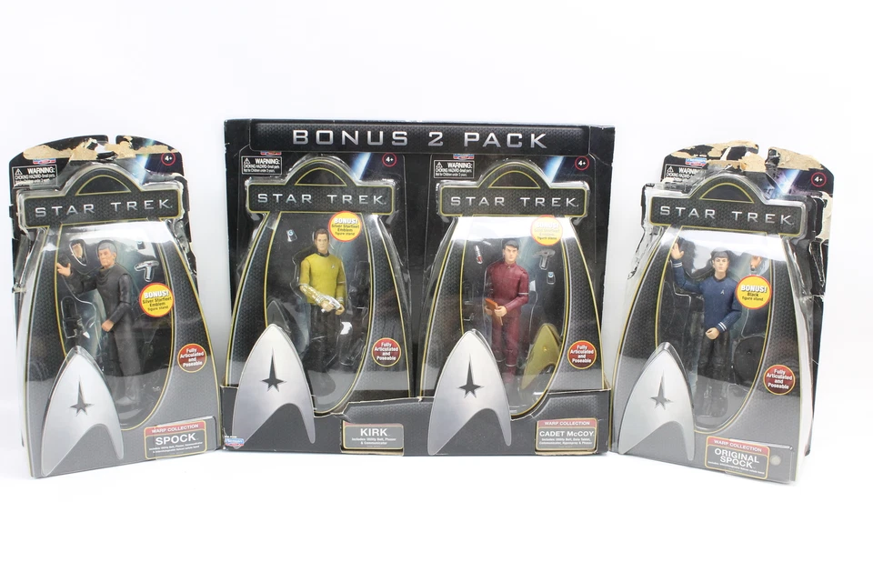 星际迷航 2009 Warp 系列 Spock Kirk Cadet McCoy 6 英寸可动人偶套装 — 第 1/3 张图片