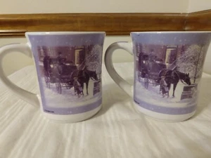 Douglas Laird GiftCo Home For The Holidays Winter Scene Set Of 2 Mugs - Picture 1 of 7