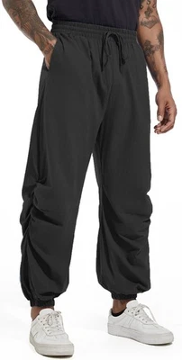 Mens Cotton Linen Drawstring Pants Elastic Waist Casual Jogger Yoga Pants (36... - Image 1 of 4
