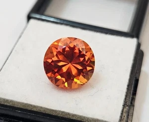 Impresionante piedra preciosa suelta natural certificada EGL de 7+ quilates corte redondo circón color naranja - Imagen 1 de 6