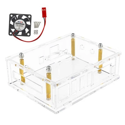 Acrylic Transparent Enclosure Case House With Cooling Fan For Orange Pi 5 Plus k - Image 1 of 4