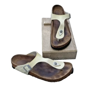 Birkenstock Gizeh Pearl Glitter Soft Footbed Birko-Flor Thong Sandals 39 / 8-8.5 - Picture 1 of 12