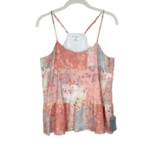 Maisie Nordstrom NWT Patchwork Floral Paisley Tank Top Pink Blush Floral Size S - Picture 1 of 9