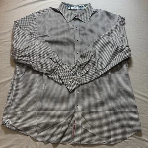 Robert Graham Mens 3XL Classic Flip Cuff Black White Check Button Up Shirt Plaid - Picture 1 of 7