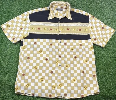 Vintage Bertelli Men's XL Micro Fiber 70's Dress Shirt Disco AOP 23 Old Money - Image 1 of 4