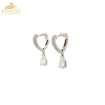 Lab Grown Gold-Diamond Earrings 1.76 Carat T.W. 14K White Gold (PBR113952) - Image 1 of 3