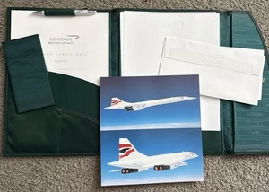 CONCORDE British Airways FLUGMAPPE FOLIO STATIONÄR Zertifikat Postkarten + - Bild 1 von 9