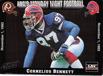 1993 Action Packed Monday Night Football #37 Cornelius Bennett - Image 1 of 2