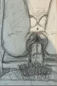 Bleistiftzeichnung Ausdrucksstarke Skizze eines männlichen & weiblichen Aktes Erotik Kunst zensiert - Bild 1 von 2
