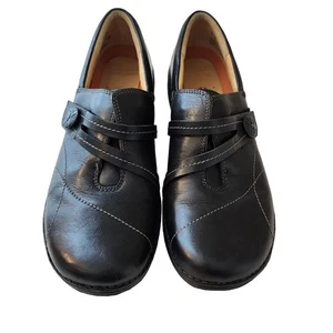 Clarks Artisan unstrukturierte schwarze Damen-Lederslipper Halbschuhe bequem 9 N - Bild 1 von 6