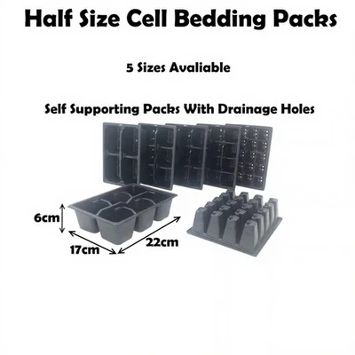 Multi Cell Tray Bedding Pack Plug Plant Half Size Seed Trays Inserts With Holes - Image 1 of 4
