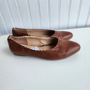 White Mt Kunstleder braune Slipper Schuhe Cielle Damen gewellter Rand 8,5 M - Bild 1 von 8