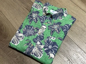 NEU Southern Tide Beach Blooms tropischer Druck Leinenmischung Hemd Herren Large - Bild 1 von 13