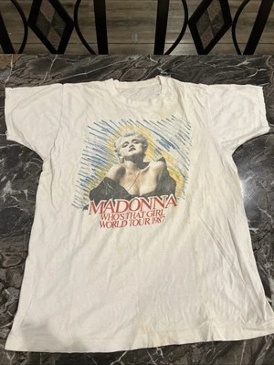 Vintage Rare Madonna 1987 Who's That Girl Tour Single Stitch Shirt Super Thin - Image 1 of 4