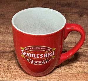 2007 Seattle’s Best Kaffee Rot Keramik Kaffeebecher Tasse 12 Oz - Bild 1 von 6