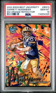 2024 Bowman University Best Garrett Nussmeier Masterpieces Orange /25 PSA 10 - Picture 1 of 2