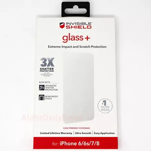 ZAGG Glass+ Clear Tempered Screen Protector iPhone 8 7 6s 6 - Picture 1 of 2