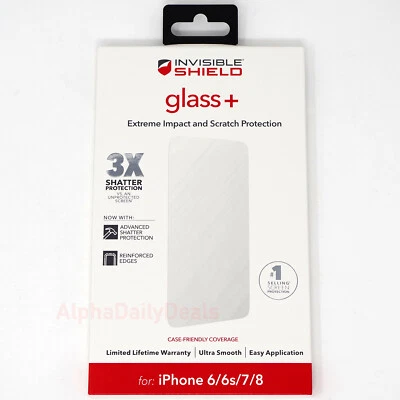 ZAGG Glass+ Clear Tempered Screen Protector iPhone 8 7 6s 6 - Image 1 of 2