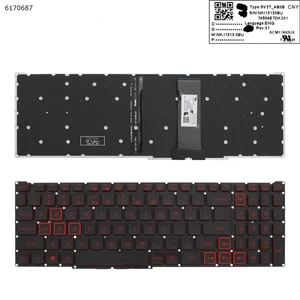 New US Keyboard for Acer Nitro-4 An515-54 An515-43 An517-51 An715-51 Backlit - Picture 1 of 6