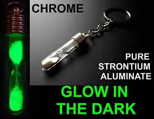 Glow In The Dark Hour Glass / Sand Timer! Keyring / Key chain Miniature LOOK!! - Picture 1 of 5