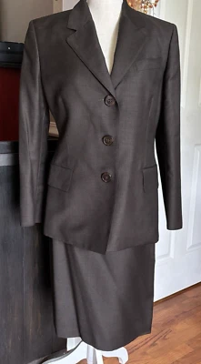 Traje Falda Lápiz Mujer Gianfranco Ferre Talla 6 EU 42 100% Lana Virgen Marrón Foto 1 de 4