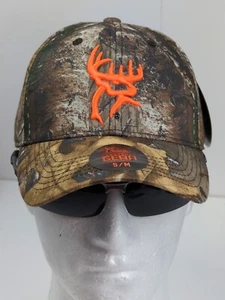 Realtree Xtra Camouflage Baseball Cap Orange Antler Logo Stretch Fit S/M - New! - Picture 1 of 11