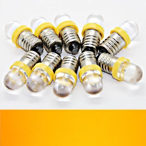 10X E10 LED Yellow 6V Light-Emitting Lamp Light Screw Mount Lightbulbs - Picture 1 of 1