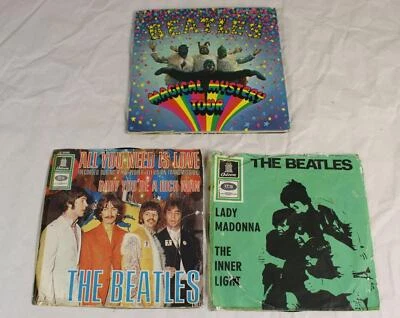 D9/ Beatles - 4x alte Single - Magic Mystery Tour mit Buch + Lady Madonna /S178 - Bild 1 von 4