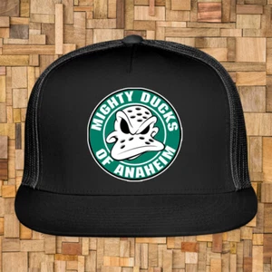 Mighty Ducks Anaheim Black Trucker Hat Cap Adult Size - Picture 1 of 5