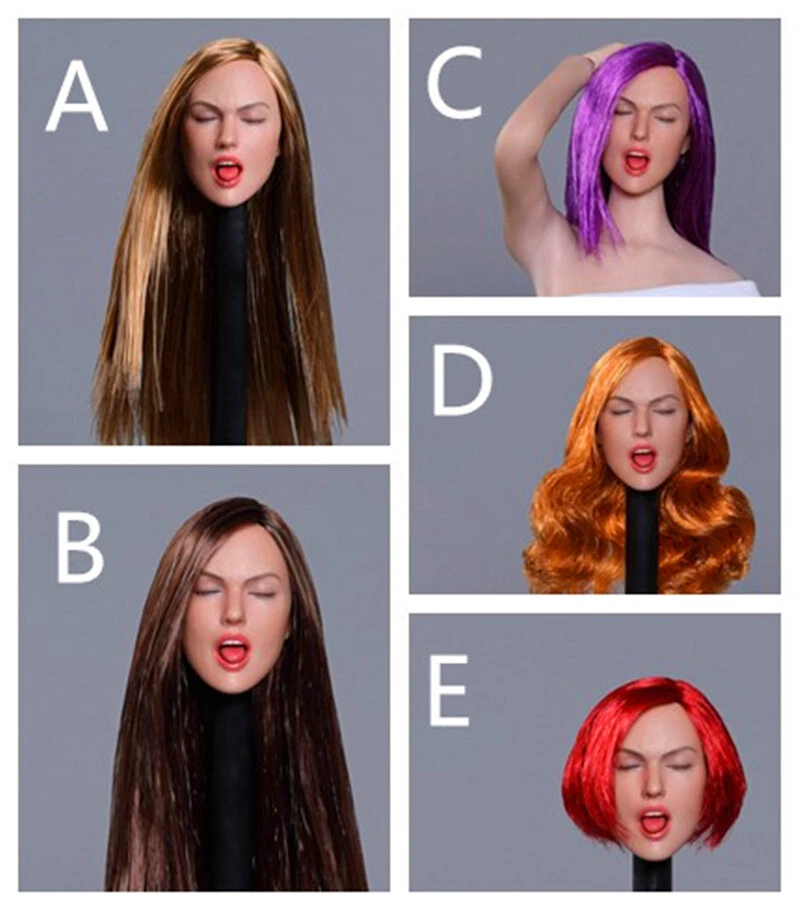 1/6 Realistic Female Doll Head Sculpt for 12" Phicen TBLeague JIAOU Figure Body